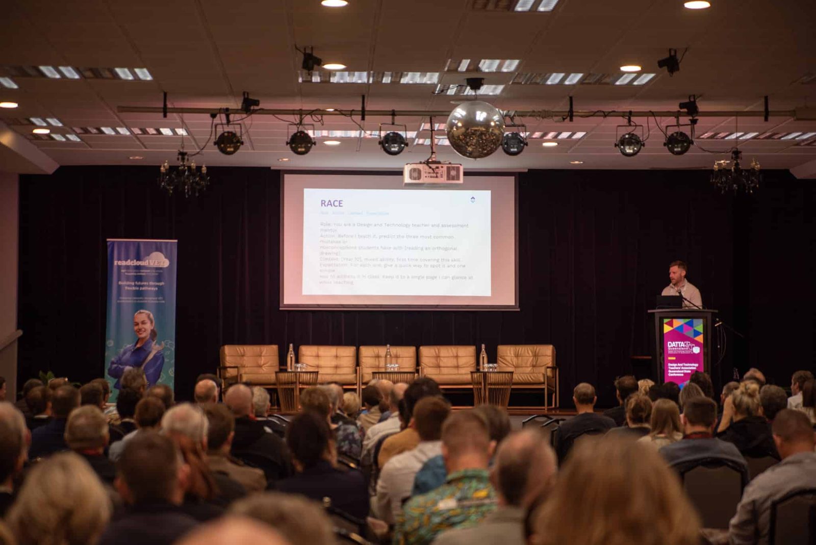 Matt Jak delivering the keynote at the DATTA Queensland state conference